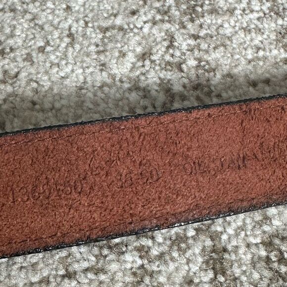 Oil Tan Cowhide Striated Belt 36 - Picture 6 of 7